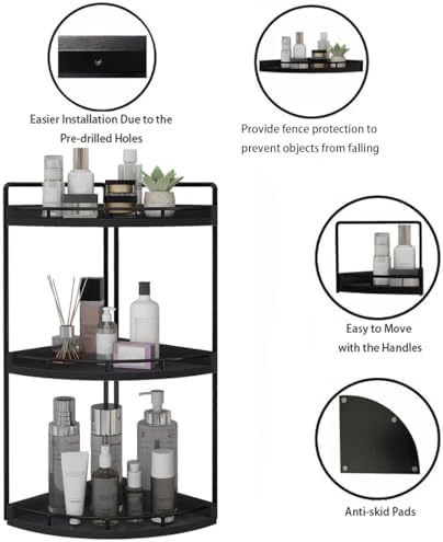 Dorhors Corner Bathroom Organizer Countertop,Vanity Counter Storage Shelf - Image 4
