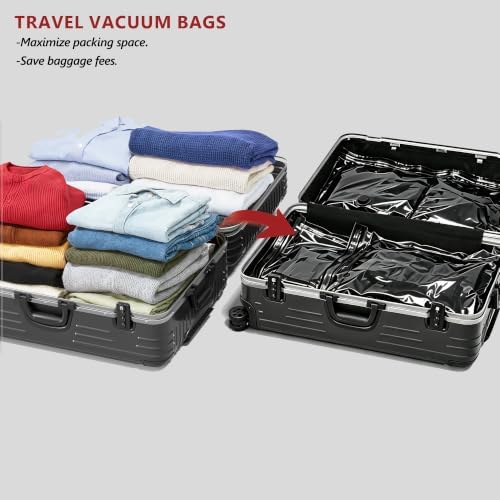 Travel Vacuum Bags for Clothing with Cordless Pump 24 Combo, Black | Compression Packing Cubes Organizer Storage for Luggage Suitcase, Space Saver Seal Bags for Vacation Cruise - Image 2