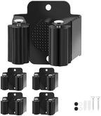 Broom Holder Wall Mount, 4PCS Broom Hanger Wall Mount, Stainless Steel Heavy Duty Mop Holder Broom Mop Hanger Wall with Screws, Garden Outdoor Tool Organizer Rack Broom Hanger (Black) by Yiows