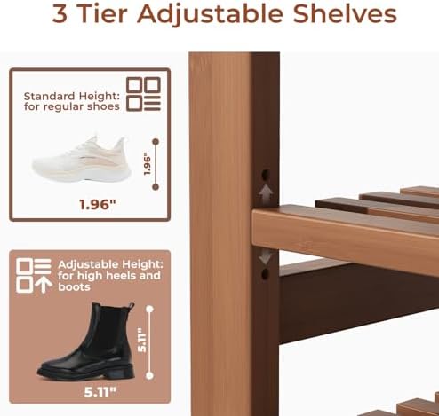 27.6" Entryway Shoe Rack Bench with Cushion, 3-Tier Storage Bench - Image 4
