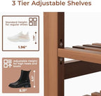 39.4" Shoe Rack Bench with Coat Rack, 3-Tier Entryway Storage Bench - Image 6