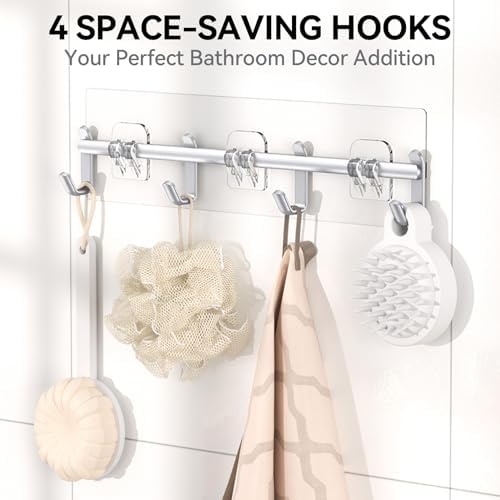 YASONIC Shower Caddy Adhesive, Rustproof Shower Organizer with Soap Holder, Large Capacity Shower Shelves for Inside Shower, No Drilling Bathroom Organizers and Storage for Home Decor（6 Pack Silver） - Image 6