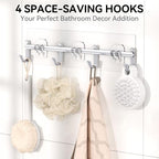 YASONIC Shower Caddy Adhesive, Rustproof Shower Organizer with Soap Holder, Large Capacity Shower Shelves for Inside Shower, No Drilling Bathroom Organizers and Storage for Home Decor（6 Pack Silver） - Image 4