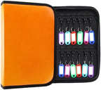 Zippered Key Case, Key Organizer, Fireproof and Waterproof Key Binder with 24 Hooks and Tags Portable Key Storage Book for Offices Real Estate Agencies Hotels and Rental Management by Ehoehu
