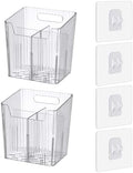 Lae Nuvole 2Pcs Storage Organizer Bins, Wall Shower Toothbrush Caddy, Clear by LaeNuvole