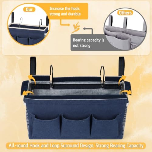 Lilithye Bedside Caddy, Bedside Storage Bag Hanging Organizer for Bunk Bed - Image 5