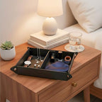 UnionBasic Medium Valet Tray, Jewelry Tray for Rings Watches Earrings, Entryway Catchall Caddy for Coins Keys Change, Nightstand Bedside Valet Holder, Trays for Electronic Gadgets, Black Plus - Image 7