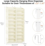 LANTEFUL Over the Door Shoe Organizer, Hanging Shoe Rack for Closet Door Shoe Storage for 30 Pairs Sneaker and Boots, Large Shoe Holder for Door with 10 Side Pockets, Space Saving, Beige - Image 3