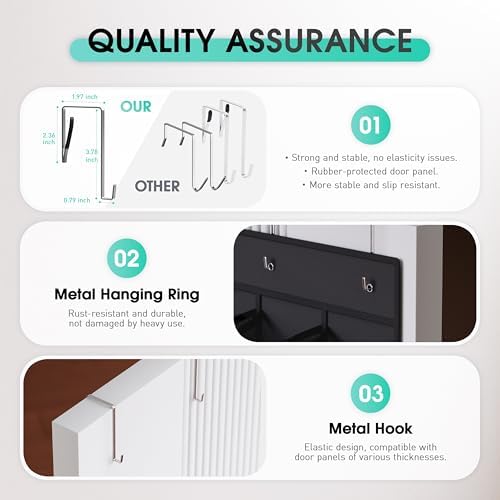 WVM Over the Door Shoe Organizer with 35 Breathable Mesh Pockets, Hanging Shoe Organizer for Door with 4 Metal Hooks, Large Capacity Closet Storage for Shoes, Accessories - Image 6