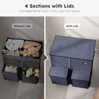 SOLEDI 180L Double Laundry Hamper with Lid and 2 Side Pockets, Dual Hamper - Image 5