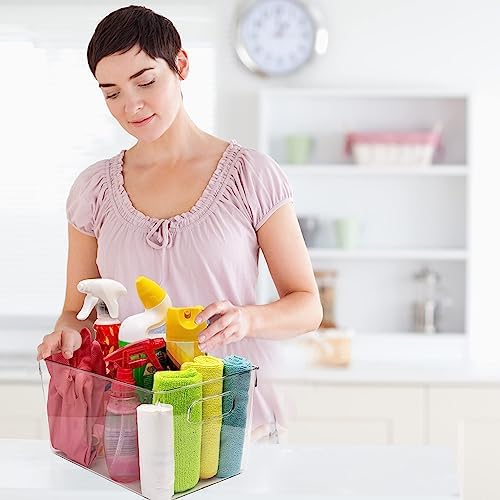 Clear Plastic Storage Bins, Perfect for Kitchen Organization or Pantry Organization and Storage, Laundry Room, Fridge, Freezer Organizer Plastic Storage Containers for Organizing, Cabinet Organizers - Image 4