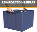 SpaceAid Shoe Organizer for Closet, 2 Pack Foldable Shoe Storage Containers Baskets Boxes Bins w/Adjustable Dividers, Fits 16-32 Pairs, Blue - Image 5