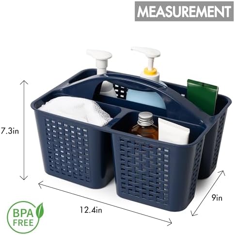 Tiawudi Portable Shower Caddy, Caddy Organizer with Handle, Plastic Shower Basket Hold Soap, Shampoo, Hair Supplies and Beauty Products, Cleaning Supplies Organizer for Home, Dorm, Shelf and Cabinet - Image 2