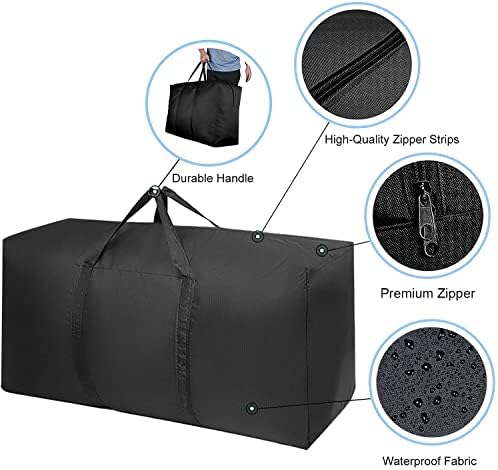 Extra Large Moving Bags with Strong Zippers & Carrying Handles, Storage Bags Storage Totes for Clothes, Moving Supplies, Space Saving Oversized Storage Bag Organizer for Moving, Traveling (2 Pack) - Image 3