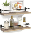 RICHER HOUSE Floating Shelves Bathroom, Small Wall Shelf Over Toilet 2 Set by RicherHouse