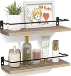 RICHER HOUSE Floating Shelves Bathroom, Small Wall Shelf Over Toilet 2 Set by RicherHouse