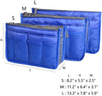 Vercord Purse Organizer Insert for Handbags Bag Organizers Inside Tote Pocketbook Women Nurse Nylon 13 Pockets Sapphire Blue Small - Image 3
