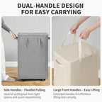Goodpick 75L Rolling Laundry Basket with Wheels and Lid, Grey - Image 5