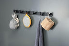 Coat Rack, Heavy Duty Stainless Steel 6 Tri Coat Hook Hanger, Wall Mounted Storage Wall Hooks, Rustic Clothes Hook/Key Hook Rail for Bathroom Kitchen Entryway(6 Hook Black) - Image 2