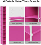 MAX Houser 2 Pack 10 Tier Slim Hanging Shoe Organizer Pink | Foldable Hanging Shoe Storage Shelf with 2 Metal Hooks, Space Saving Storage for Narrow Space - Image 4