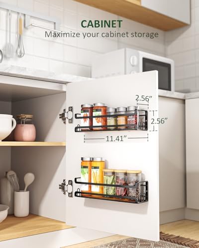 Doakhirmit Wall Mount Spice Rack, Black,4 Pack - Image 4