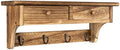 Emfogo Coat Hooks Mounted, Rustic Wood Coat Rack Mount Shelf with Hooks, Farmhouse Coat Rack with Shelf & Coat Hook for Entryway, Mudroom, Bedroom, Kitchen, Bathroom (Brown) by Emfogo