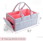Mr. Pen- Baby Diaper Caddy Organizer, Gray, Pink Inside - Image 2