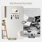 Nekon Key Holder Wall Mount, 8.5 Inch Small Wooden Wall Organizer, White - Image 5