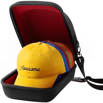 OZUECCR Hard Hat Travel Case for Baseball Caps, Holds 6 Caps, Inner Red by Ozueccr