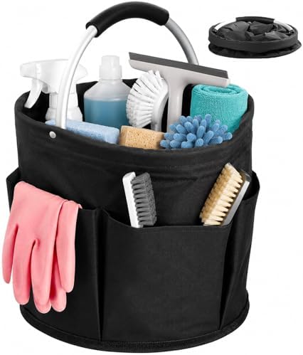 RAYBIN 17L Cleaning Caddy for Cleaning Supplies, Foldable Cleaner Basket by raybin