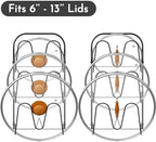 Universal Adjustable Pot Lid Holder Organizer for Cabinet - Upgraded Patented Niceyos 2 Pack Pan Lids Organizers Inside Cabinet Door Wall Mount Pots Top Rack for Kitchen Cupboard Fit 6" to 13" (Black) - Image 2