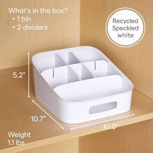 YouCopia ShelfBin Adjustable Snack Bin, BPA-Free Divided Storage Basket for Kitchen Pantry Organization, One Size, Speckled White - Image 4