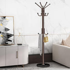 Kertnic Modern Coat Rack Freestanding with Natural Marble Base & Sturdy Metal Frame, 11 Hooks Hall Tree for Jackets, Hats, Bags, Entryway Organizer for Bedroom, Living Room, Closet (11 hooks-Bronze) - Image 2