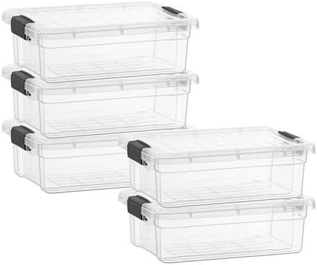 Superio 2.3 Quart Clear Plastic Storage Containers with Lids, Stackable Organizer Bins, BPA-Free Storage Boxes for Home, Office, Dorm & Classroom, 5 Pack by Superio