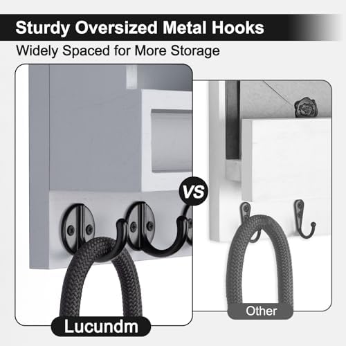 Key and Mail Holder Wall Mount, Key Holder with Long Storage Box - Image 5