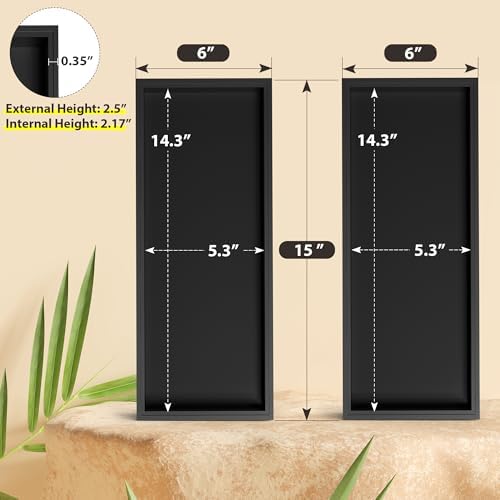 Bamboo Toilet Tank Tray, 15" x 6" x 2.5", Black - Image 2