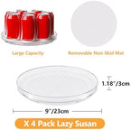 4 Pack Lazy Susan Turntable Organizer with Non-Slip Mat, 9 Inch, Clear - Image 4
