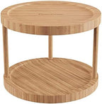 Classic Cuisine Lazy Susan – All-Natural Bamboo Round Two Tier Turntable Kitchen, Pantry and Vanity Organizer and Display with 10 Inch Diameter by ClassicCuisine