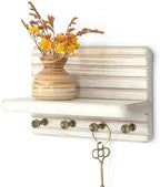 Rebee Vision Key Holder Wall Mount for Home Decor, Distressed White by REBEEVISION