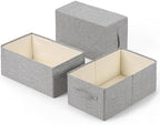 linen closet organizers and storage, Large Storage Baskets, washable, clothes organizer with handle, sweater organizer for closet (dark grey, 15¾"x11¾ x9¾) by Unknown