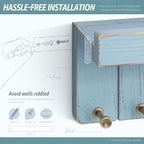 Rebee Vision Key Holder Wall Mount with Shelf for Entryway, Distressed Blue - Image 6