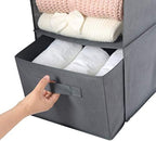 MAX Houser 4-Shelf Hanging Closet Organizer, Space Saver, Cloth Hanging Shelves with 2 Side Pockets, Foldable (Grey) | Foldable Fabric Hanging Shelves for Closet, Cloth Hanging Shelves with 2 sturdy hanging hooks, Small Space Saver - Image 5
