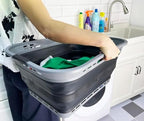 SAMMART 42L (11 Gallon) Collapsible Plastic Storage Basket - Foldable Pop Up Storage Container/Hamper - Portable Laundry Organizer - Space Saving (Grey/Black, 42L (Style A)) - Image 3