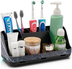 GFWARE Marble Black Toothbrush Holder for Bathrooms, Bathroom Sink Storage by GFWARE