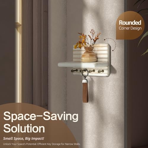 Rebee Vision Key Holder Wall Mount for Home Decor, Distressed White - Image 4