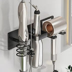 Hair Dryer Holder Wall Mounted,Blow Dryer, Curling Iron, Straightener Holder 3 in 1 Bathroom Metal Hair Tool Organizer Rack-BLACK-2 by Unknown