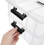 BTSKY 2 Layer Stack & Carry Box, Plastic Multipurpose Portable Storage Container Box Handled Organizer Storage Box for Organizing Stationery, Sewing, Art Craft, Jewelry and Beauty Supplies Black - Image 6