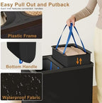 Double Laundry Hamper with Lid, 150L Large Laundry Basket 2 Compartments - Image 4