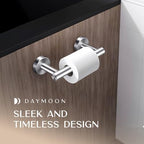 Day Moon™ - Toilet Paper Holder - Modern Roll Holder for Bathroom - 2 Pack - Wall Mount, Brushed Nickel - Image 3