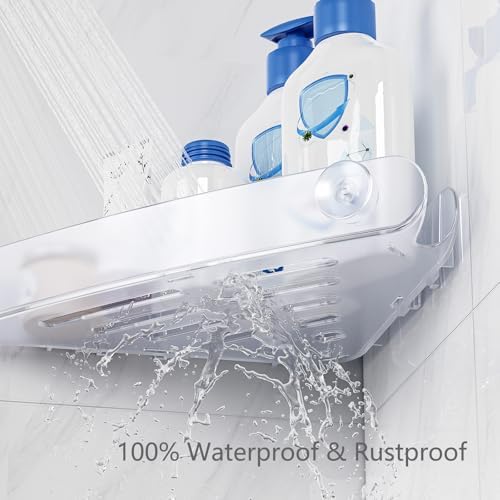 Sotfamily Plastic Shower Caddy Corner (for 90° Only), 4 Pack, Frosted Clear - Image 5